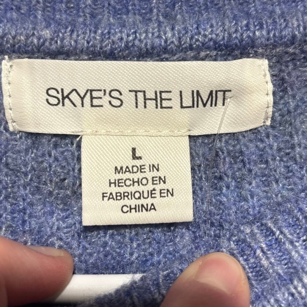 Skye's The Limit Blue Ombre Tie-Dye Crewneck Sweater Size Large Striped Knit NWT - Picture 5 of 8